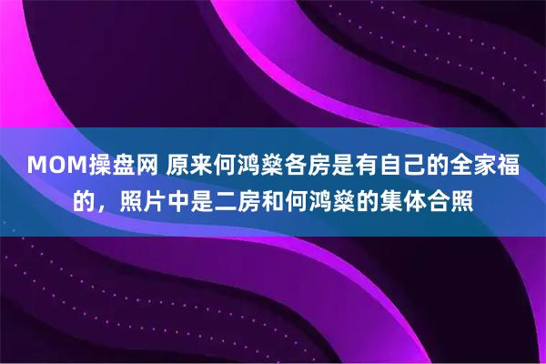 MOM操盘网 原来何鸿燊各房是有自己的全家福的，照片中是二房和何鸿燊的集体合照