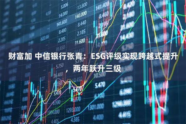 财富加 中信银行张青：ESG评级实现跨越式提升，两年跃升三级