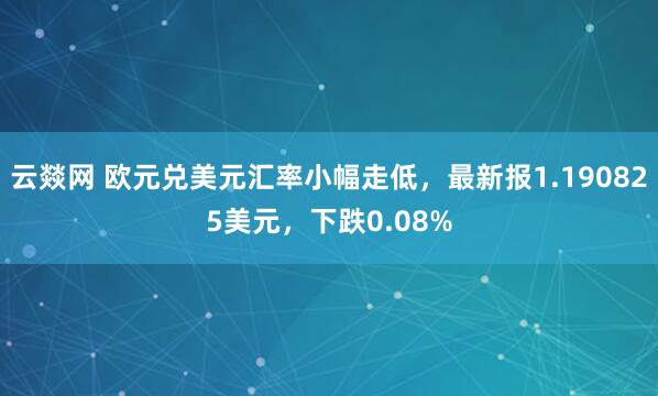 云燚网 欧元兑美元汇率小幅走低，最新报1.190825美元，下跌0.08%