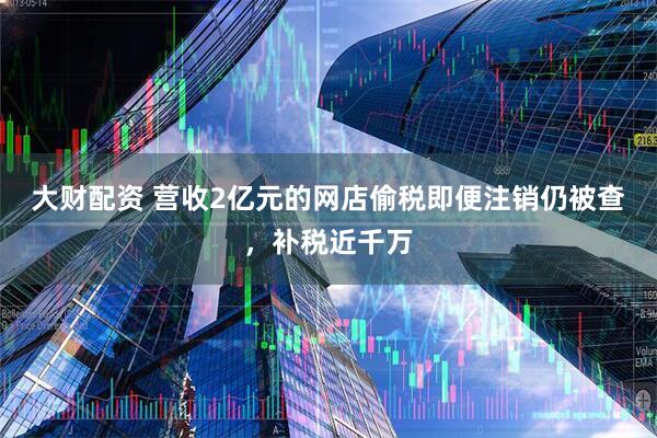 大财配资 营收2亿元的网店偷税即便注销仍被查，补税近千万